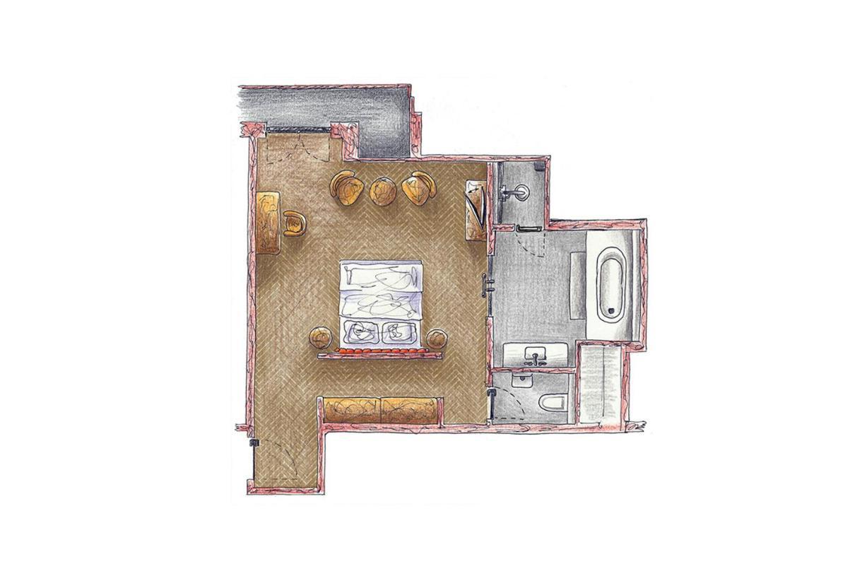 Das James Flensburg Exterior photo Floorplan of a typical studio apartment